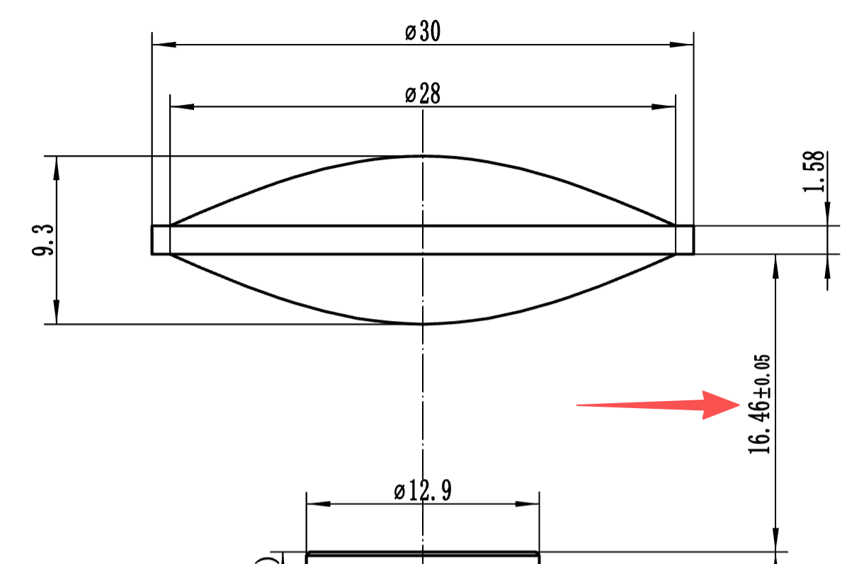 Bi-Convex Aspheric Collimating Lens: 30mm K26R